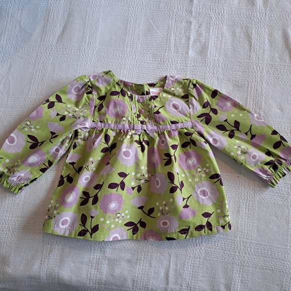 Gymboree girls 6-12 months green & purple blouse - Picture 1 of 6